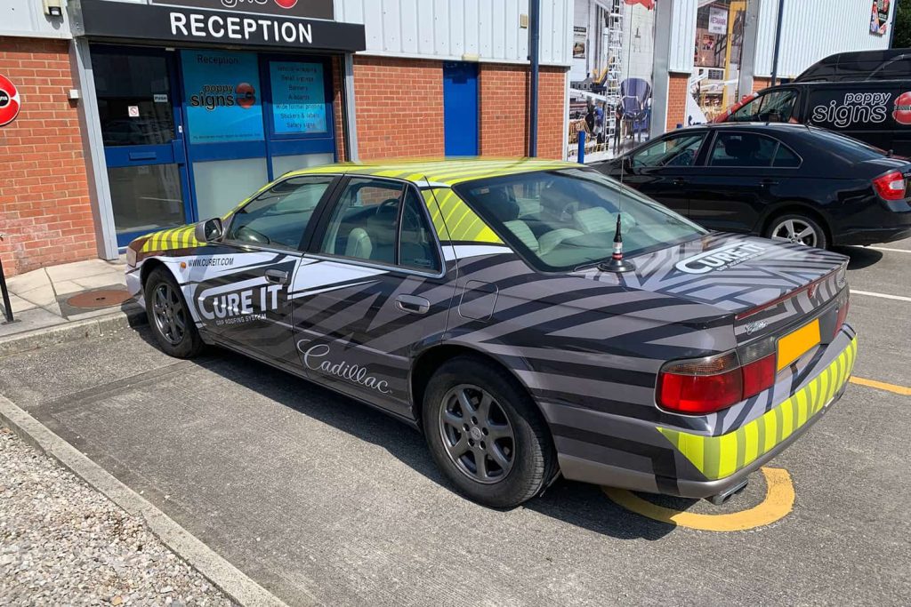 Cure It GRP Roofing System - digitally printed full colour vinyl car wrap